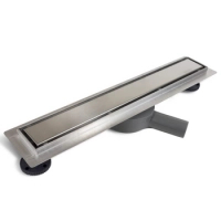 Rigolă de pardoseală Balneo 360 Drain 50 cm bilaterală cu panel din oțel inoxidabil periat cu sifon rotativ
