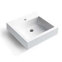 Lavoar pe blat Balneo Vera 40 x 40 cm alb din conglomerat