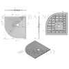 Cădiță de duș din compozit Balneo Stone Tray 90 x 90 x 2,5 cm alb joasă semirotundă