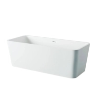 Cadă independentă Balneo ROMA 170 x 80 cm albă, acrilică, cu ramă din oțel inoxidabil și 6 picioare stabilizatoare, cu preaplin și dop White