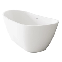 Cadă freestanding Balneo PARMA NO RIM 170 x 72 cm albă din acril cu cadru din oțel inoxidabil și 6 picioare de stabilizare, cu preaplin și dop alb