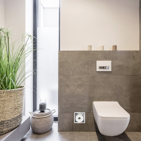 Suport de hârtie igienică cu depozitare Balneo Wall Box Paper 3 încastrat în perete din oțel inoxidabil periat