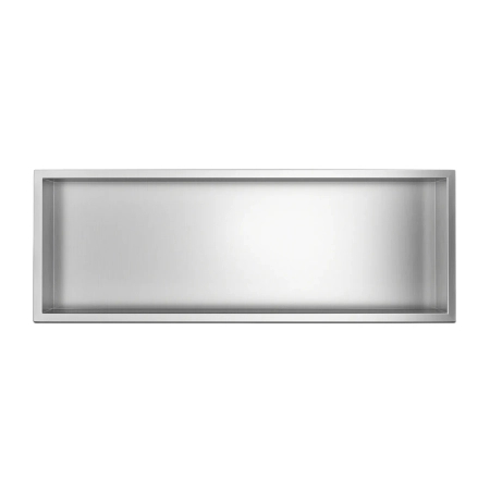 Raft de perete încastrat Balneo Wall Box One Inox 90 x 30 x 10 cm din oțel inoxidabil periat cu ramă