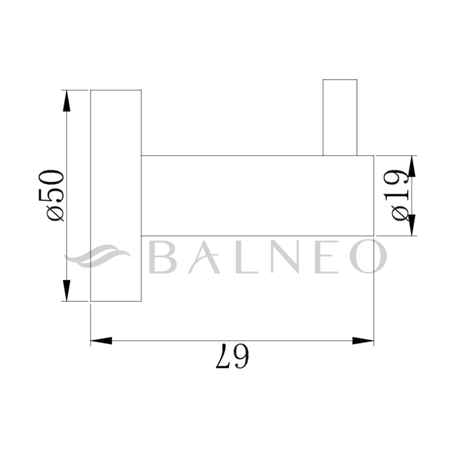 Cârlig de aur Balneo Qube model 1
