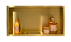 Raft de perete încastrat Balneo Wall Box One Gold 60 x 30 x 10 cm auriu din oțel inoxidabil cu ramă