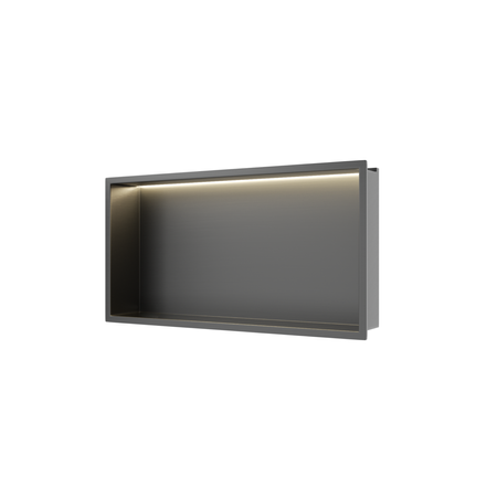Balneo Wall Box LED raft încastrat Gun Metal 60 x 30 x 10 cm