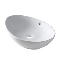 Lavoar pe blat Balneo Zerra 59 x 39 cm alb din ceramică cu preaplin alb