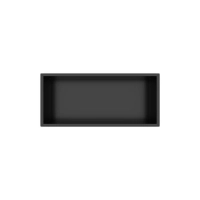 Raft încastrat Balneo WALL-BOX ONE Black 45x20x10 cm negru din oțel inoxidabil cu ramă