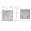 Cădiță de duș din compozit Balneo Stone Tray 80 x 80 x 2,5 cm gri închis joasă pătrată