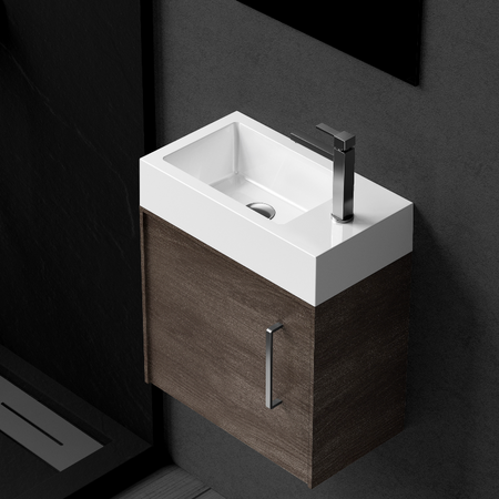 Lavoar pe blat Balneo Vega 40 x 22 cm alb din conglomerat