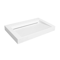 Lavoar Veloria Solid Surface, Coco White, cu sifon liniar, 80 cm