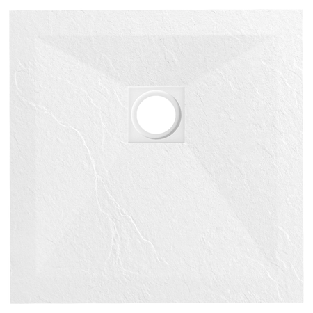 Cădiță de duș compozit Balneo Stone Tray 90 x 90 x 2,5 cm albă joasă pătrată