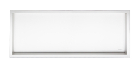 Raft de perete încastrat Balneo Wall Box One White 90 x 30 x 7 cm alb din oțel inoxidabil cu ramă