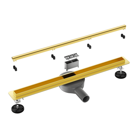 Sifon liniar de podea Balneo Slim & Low ProLine Mirror Gold 80 cm, auriu oglindă