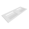 Lavoar Alveria Solid Surface, Coco White, cu sifon liniar dublu, 120 cm
