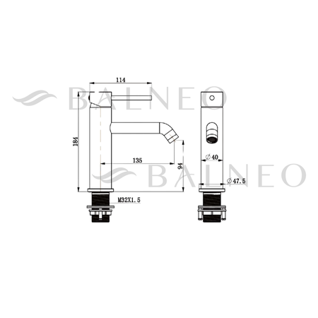 Balneo Cascade mixer pentru chiuvetă model 1 cupru