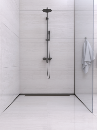Profil de pantă Balneo negru de pardoseală dreapta 120 cm