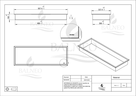 Raft de perete încastrat Balneo Wall Box One Inox 90 x 30 x 10 cm din oțel inoxidabil periat cu ramă