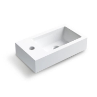 Lavoar pe blat Balneo Vega 40 x 22 cm alb din conglomerat