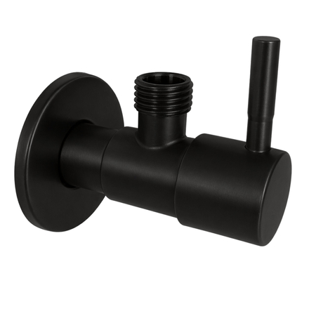 Robinet unghiular cu cap ceramic model 1 Negru 1/2 x 3/4