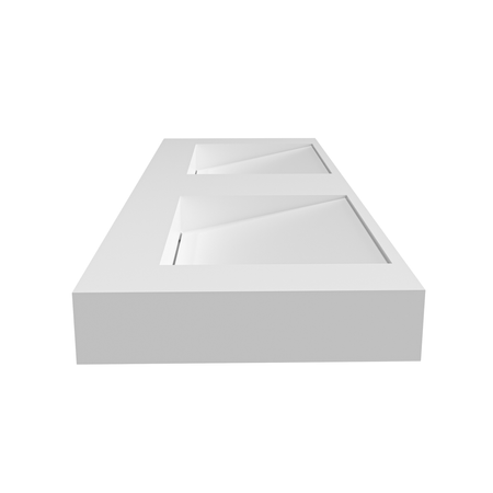 Lavoar Seravia Solid Surface, Coco White, cu sifon liniar dublu, 120 cm