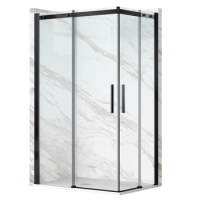 Cabină de duș glisantă Balneo Rio 80 x 80 cm neagră transparentă