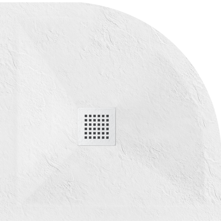 Cădiță de duș din compozit Balneo Stone Tray 90 x 90 x 2,5 cm alb joasă semirotundă