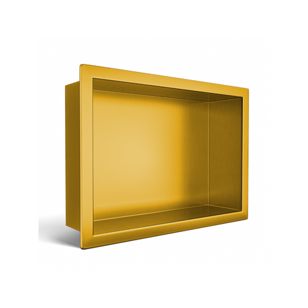 Raft încastrat Balneo WALL-BOX ONE Gold 30x20x10 cm auriu din oțel inoxidabil cu ramă