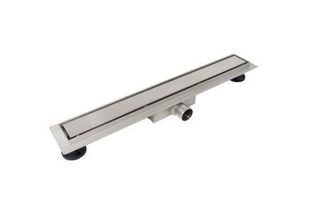 Rigolă de pardoseală Balneo Duplex Standard 50 cm bilaterală din oțel inoxidabil periat cu sifon jos