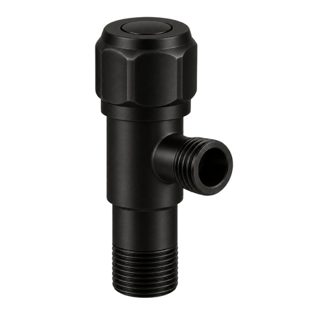  Robinet unghiular cu cap ceramic Model 2 Negru 1/2 x 1/2