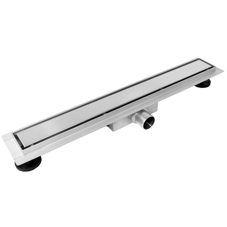 Rigolă de pardoseală Balneo Duplex Next Inox 70 cm bidirecțională din oțel inoxidabil periat cu sifon jos și colector adânc