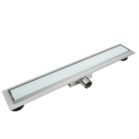 Rigolă de pardoseală Balneo G-Drain Next Milky 100 cm cu panou alb din sticlă securizată cu sifon jos și colector adânc