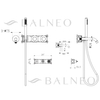 Baterie pentru cadă Balneo Cascade model 3 chrom