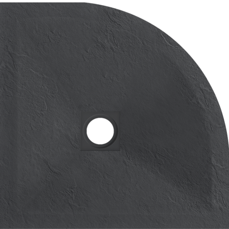 Cădiță de duș din compozit Balneo Stone Tray 90 x 90 x 2,5 cm gri închis joasă semirotundă