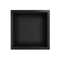 Raft de perete încastrat Balneo Wall Box One Black 30 x 30 x 10 cm negru din oțel inoxidabil cu ramă