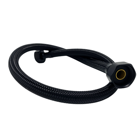 Furtun de conectare Balneo PEX negru împletit 1/2" x 1/2" 30 cm
