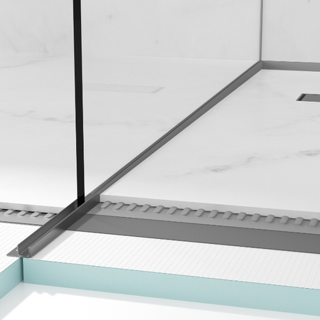 Balneo Gun Metal drop rail pentru sticla stânga 120 cm
