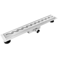 Rigolă de pardoseală Balneo Decor Next Wave 90 cm cu panou decorativ din oțel inoxidabil periat cu sifon jos și colector adânc