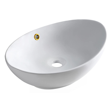 Lavoar pe blat Balneo Zerra 59 x 39 cm alb din ceramică cu preaplin auriu
