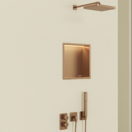 Balneo Wall Box LED raft încastrat cupru 30 x 30 x 10 cm