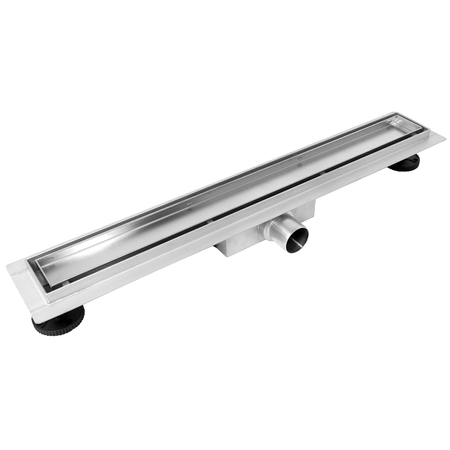 Rigolă de pardoseală Balneo Duplex Next Inox 70 cm bidirecțională din oțel inoxidabil periat cu sifon jos și colector adânc