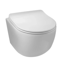 Vas WC suspendat Balneo Luna Tornado alb fără guler cu capac cu închidere lentă din duroplast