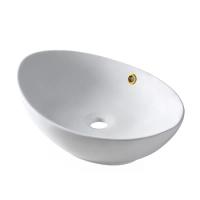 Lavoar pe blat Balneo Zerra 59 x 39 cm alb din ceramică cu preaplin auriu