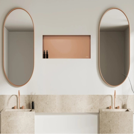 Raft de nișă Balneo Wall Box No rim Copper 90 x 30 x 10 cm din cupru din oțel inoxidabil fără guler