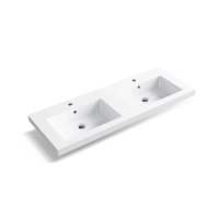 Lavoar pe blat Balneo Mila 120 x 45,8 cm alb din conglomerat