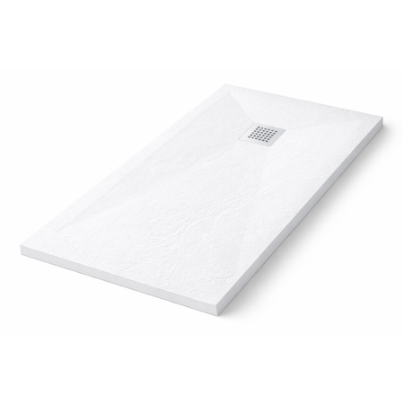 Cădiță de duș compozit Balneo Stone Tray 100 x 80 x 2,5 cm albă joasă dreptunghiulară