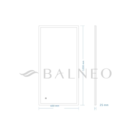 Oglindă dreptunghiulară iluminată Balneo Cosmo 60 x 120 cm