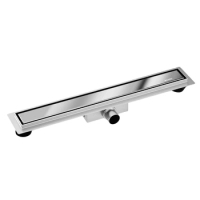 Sifon liniar de pardoseală Balneo Duplex Next Mirror Silver 80 cm crom cu două fețe din oțel inoxidabil, cu sifon jos și sedimentator adânc