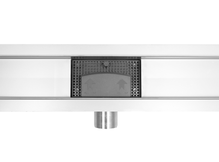 Rigolă de pardoseală Balneo Duplex Standard 60 cm bilaterală din oțel inoxidabil periat cu sifon jos