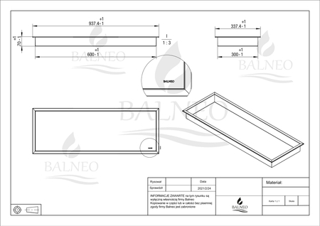 Raft de perete încastrat Balneo Wall Box One Gold 90 x 30 x 7 cm auriu din oțel inoxidabil cu ramă